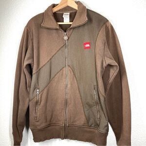 The North Face Vintage Mens Full Zip Track Jacket Brown Medium Y2K